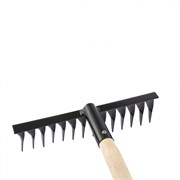 Грабли стальные, 300х1300 мм, 14 витых зубьев, деревянный черенок, Сибртех 18413