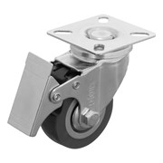 Колесо поворотное с тормозом D 50 мм, крепление  платформенное Сибртех 18524