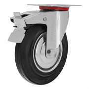 Колесо поворотное с тормозом D 160 мм, крепление  платформенное Сибртех 18527