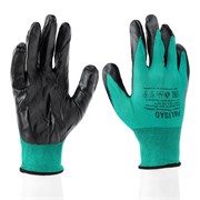 Перчатки полиэфирные с черным нитрильным покрытием маслобензостойкие, L, 15 класс вязки Palisad 18983