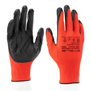 Перчатки полиэфирные с черным нитрильным покрытием маслобензостойкие, L, 15 класс вязки Stels 18984