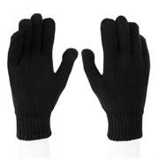 Перчатки трикотажные, акрил, двойные, черный, двойная манжета Сибртех 19019