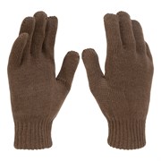Перчатки трикотажные, акрил, двойные, коричневый, двойная манжета Сибртех 19021