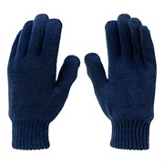 Перчатки трикотажные, акрил, двойные, синий, двойная манжета Сибртех 19023
