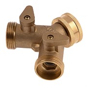 Разветвитель двухканальный, регулируемый, внешняя и внутренняя резьба 3/4, латунный Palisad 19241