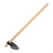 Кетмень остроконечный, 190 х 240 х 900 мм, цельнокованый, деревянный лакированный черенок, Сибртех 19302