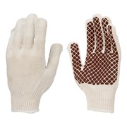 Перчатки трикотажные, ПВХ гель шахматный облив, оверлок Сибртех 19564