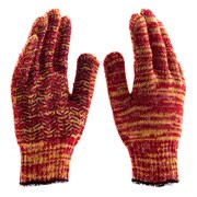 Перчатки трикотажные усиленные, гелевое ПВХ-покрытие, 7 класс, красно-желтый меланж Сибртех 19568