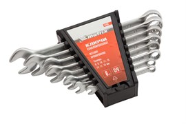 Набор ключей комбинированных, 6-19 мм, 8 шт, CrV, матовый хром Matrix 15097