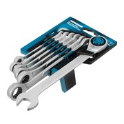 Набор ключей комбинированных трещоточных, количество зубьев 100, СRV, 7 шт, 8-19 мм Gross 15170