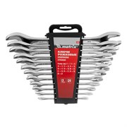 Набор ключей рожковых 12 шт, (6-32мм) CrV, EllipticaL зеркальное хромирование Matrix 15281