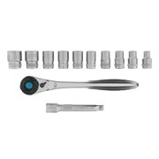 Набор торцевых головок, трещотка 120 зубьев, 1/2