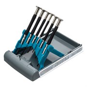 Набор отверток для точной механики, CrMo, металлические обрезиненные рукоятки, 6 шт, бокс трансформер Gross 15675