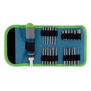 Отвертка реверсивная с набором бит и торцевых головок, 25 шт, CrV, чехол Сибртех 15841