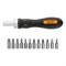Отвертка реверсивная с набором бит, CrV, 12 шт, Sparta 15839