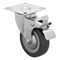 Колесо поворотное с тормозом D 75 мм, крепление  платформенное Сибртех 18525