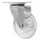 Колесо ПУ прозрачное поворотное d-75 мм, крепление платформенное Сибртех 19323
